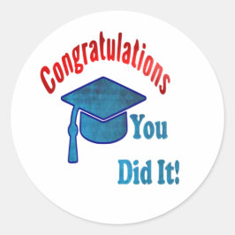 Adesivo Redondo Vinheta de graduação
