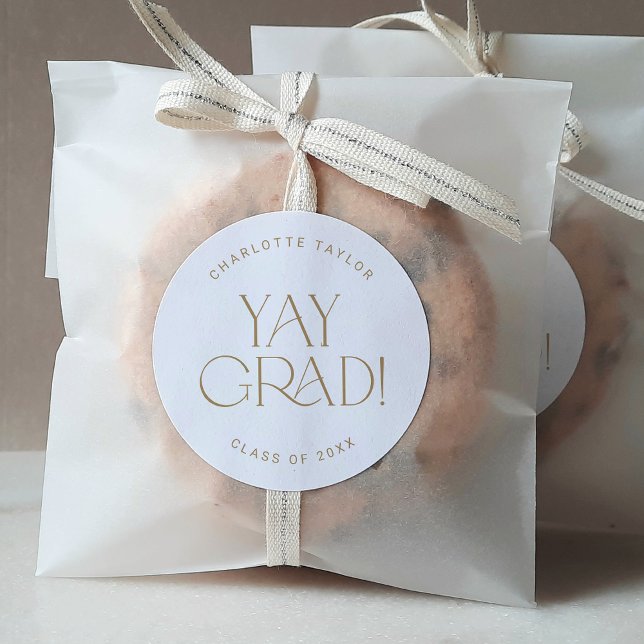 Adesivo Redondo Vinheta de Graduação de Formando Dourado de Fete M (Criador carregado)