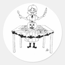 Adesivo Redondo vinheta de Halloween