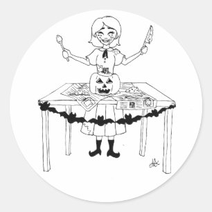 Adesivo Redondo vinheta de Halloween