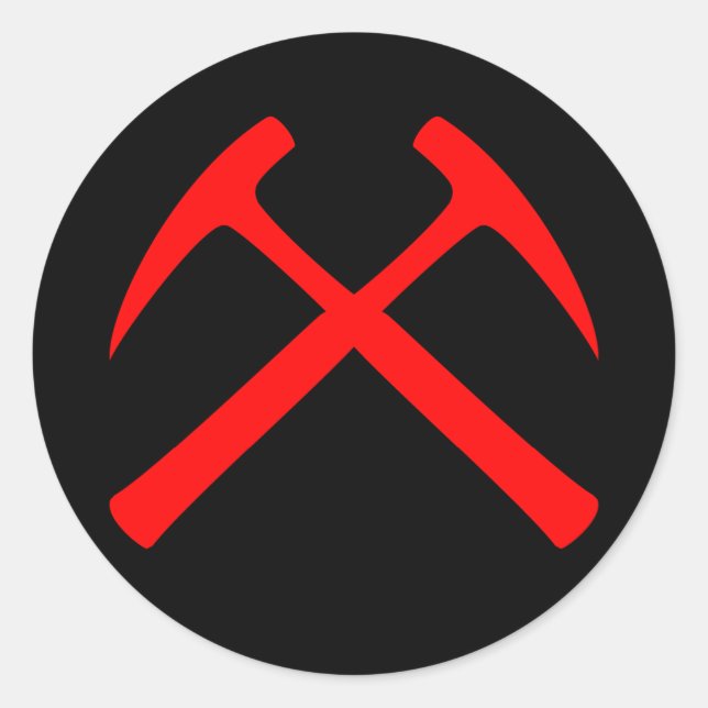 Adesivo Redondo Vinheta de Hammers Rochosos Vermelhos (Frente)