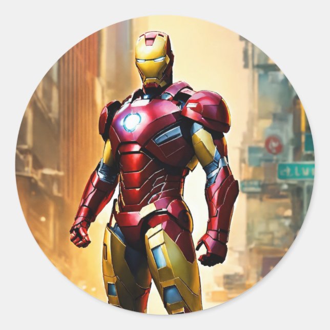 Adesivo Redondo Vinheta de homens arianos (Frente)