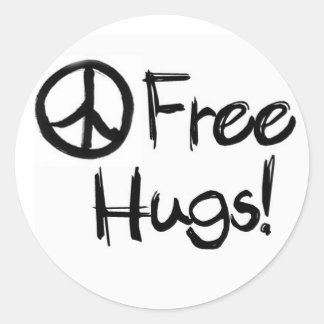 Adesivo Redondo Vinheta de Hugs Gratuitos