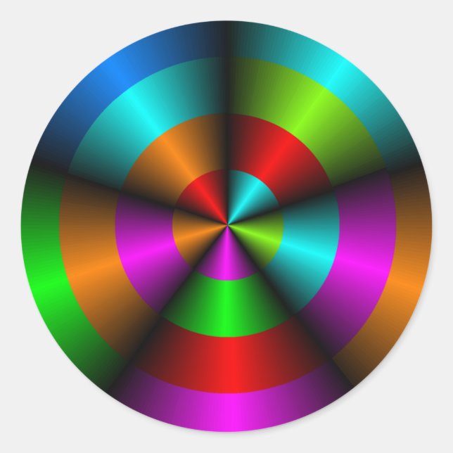Adesivo Redondo Vinheta de ilusão óptica com aparência metálica (Frente)
