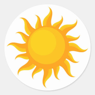 Adesivo Redondo Vinheta de ilustração do sol