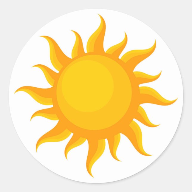 Adesivo Redondo Vinheta de ilustração do sol (Frente)