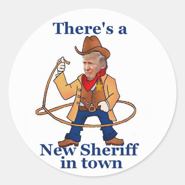 Adesivo Redondo Vinheta de Inauguração TRUMP (Frente)