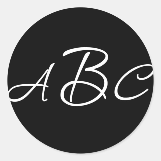 Adesivo Redondo Vinheta de Iniciais de Monograma de Casamento (Frente)