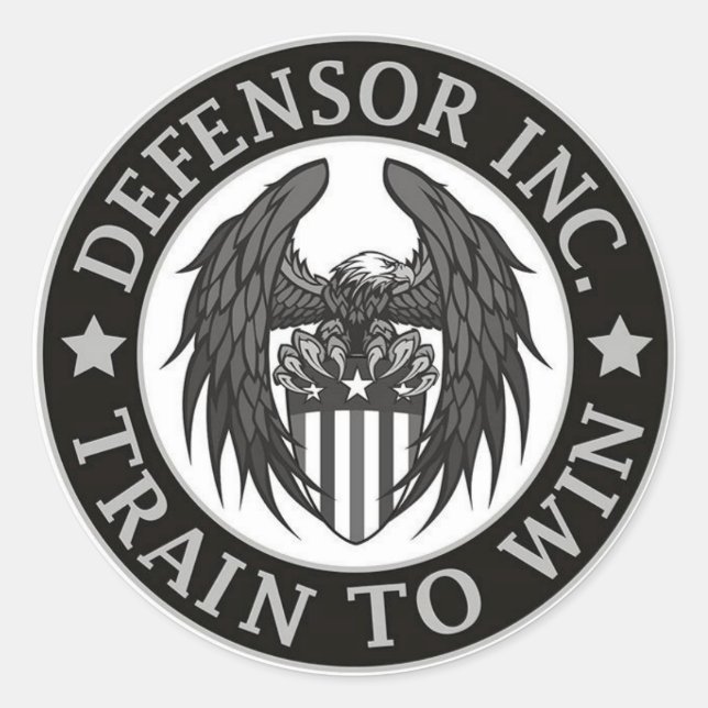 Adesivo Redondo Vinheta de janela do defensor (Frente)