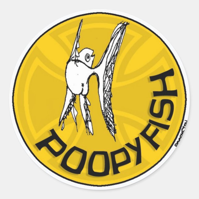 Adesivo Redondo vinheta de janela poopy (Frente)