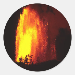Adesivo Redondo Vinheta de Lava Vulcano Havaiano