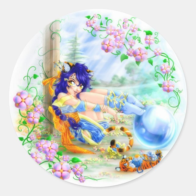 Adesivo Redondo Vinheta de lazer (Frente)