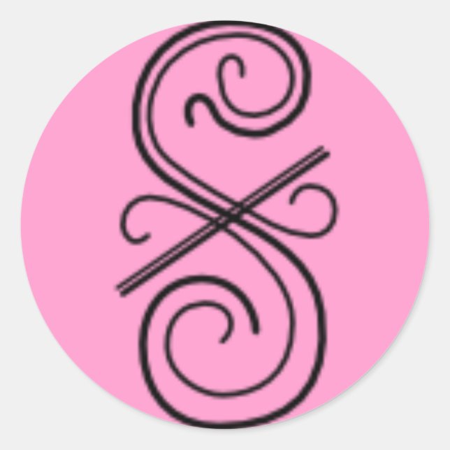 Adesivo Redondo Vinheta de Linha Curva (Frente)