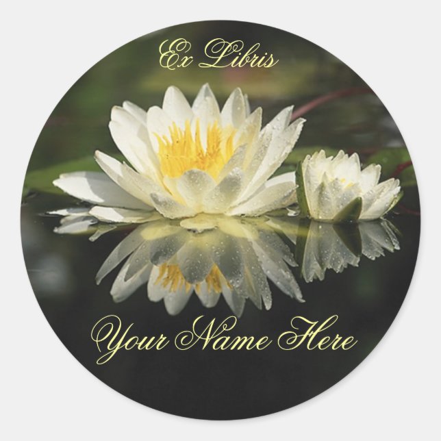 Adesivo Redondo Vinheta de Livreto Waterlily (Frente)