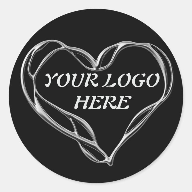 Adesivo Redondo Vinheta de logotipo (Frente)