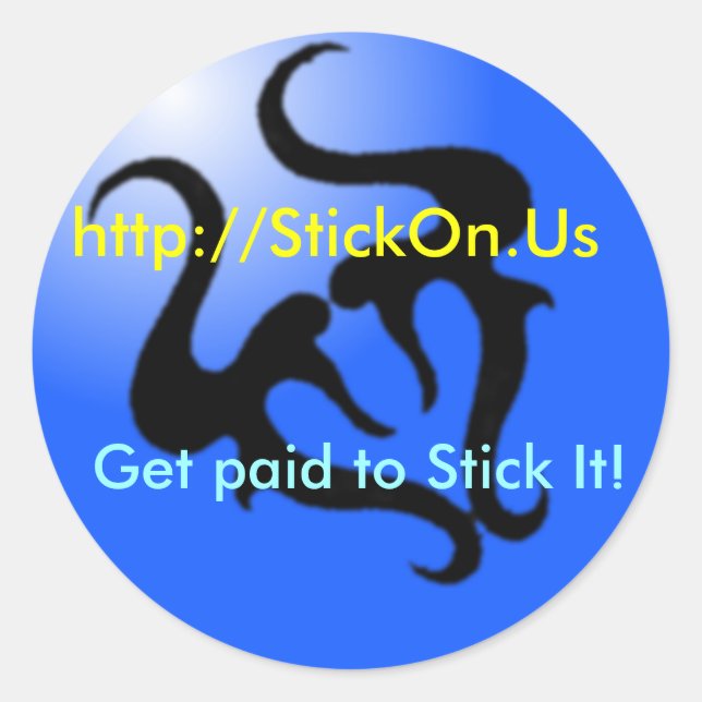 Adesivo Redondo Vinheta de logotipo azul (Frente)