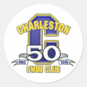 Adesivo Redondo Vinheta de logotipo de 50 anos