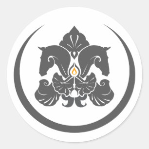 Adesivo Redondo Vinheta de logotipo grande