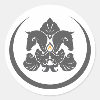 Adesivo Redondo Vinheta de logotipo grande