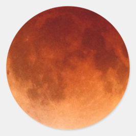 Adesivo Redondo Vinheta de Lua Lunar com Eclipse Sanguíneo Total