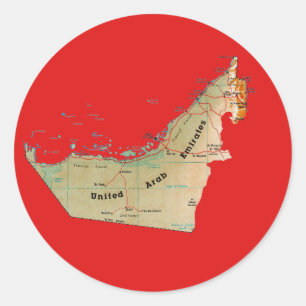 Adesivo Redondo Vinheta de Mapa UAE