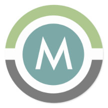 Vinheta de Monograma Moderna - Cinza/Verde