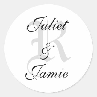 Adesivo Redondo Vinheta de Monograma Personalizado do DIY