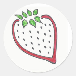 Adesivo Redondo Vinheta de morango