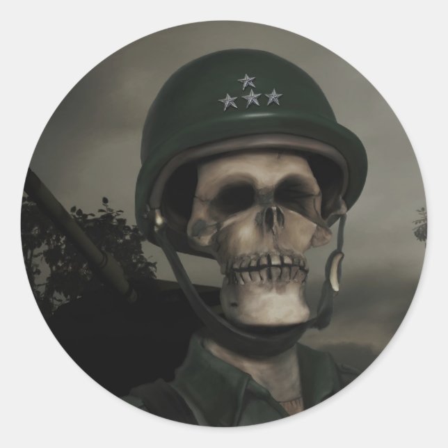 Adesivo Redondo Vinheta de Morte Geral (Frente)