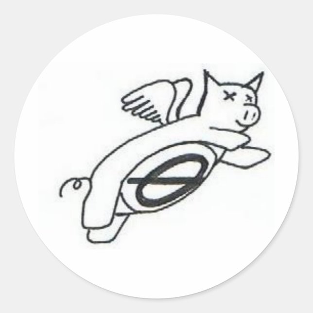 Adesivo Redondo Vinheta de mosca dos suínos (Frente)