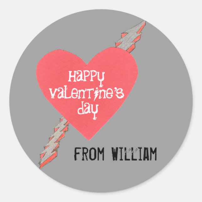 Adesivo Redondo Vinheta de Namorados para crianças grandes (Frente)