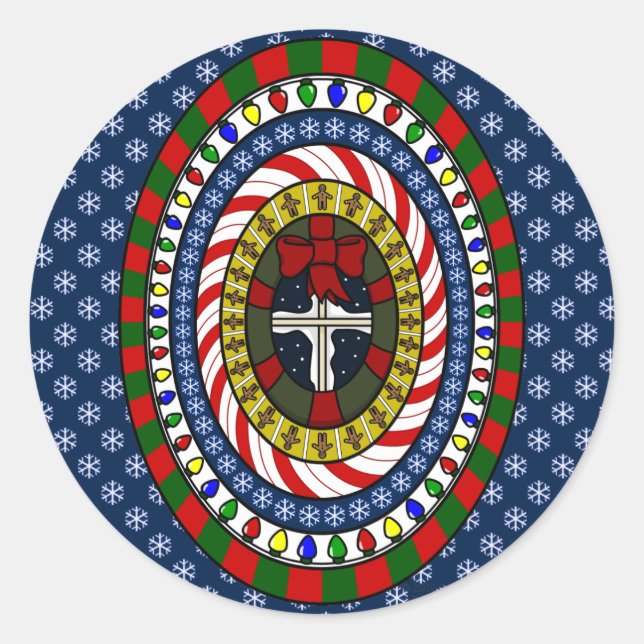 Adesivo Redondo Vinheta de Natal (Frente)