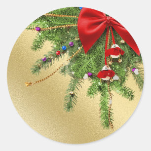 Adesivo Redondo Vinheta de Natal