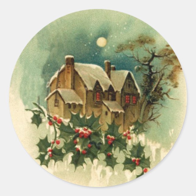 Adesivo Redondo Vinheta de Natal (Frente)