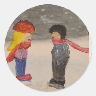 Adesivo Redondo Vinheta de Natal