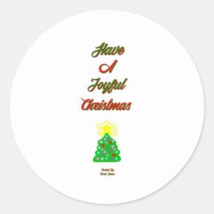 Adesivo Redondo Vinheta de Natal alegre