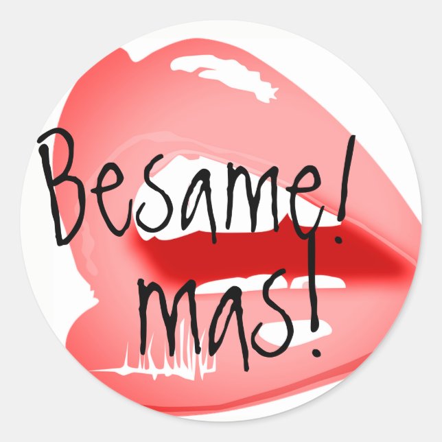 Adesivo Redondo Vinheta de Natal Besame (Frente)