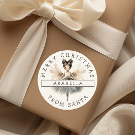 Adesivo Redondo Vinheta de Natal de Ballerina Personalizada