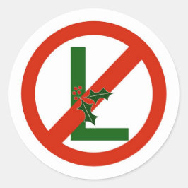 Adesivo Redondo Vinheta de Natal divertida "No L" Noel