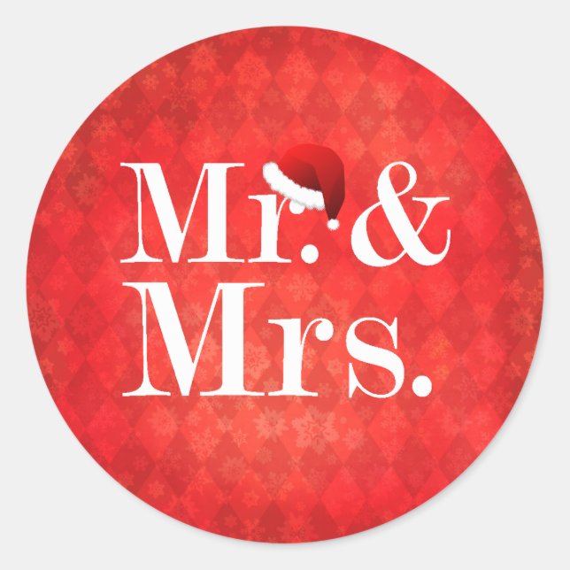 Adesivo Redondo Vinheta de Natal do casal (Frente)