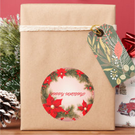 Adesivo Redondo Vinheta de Natal Feliz