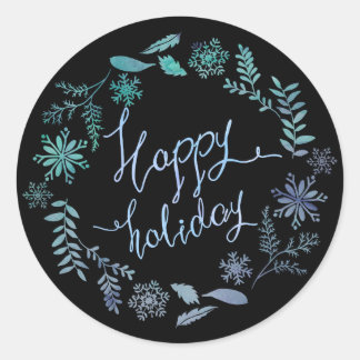 Adesivo Redondo Vinheta de Natal Feliz