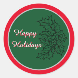 Adesivo Redondo Vinheta de Natal Festiva