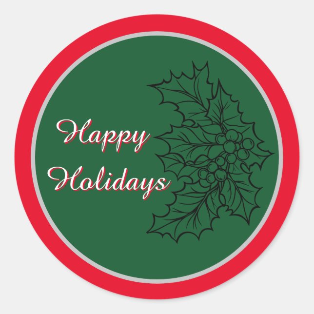 Adesivo Redondo Vinheta de Natal Festiva (Frente)