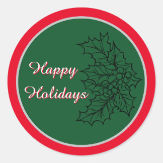 Adesivo Redondo Vinheta de Natal Festiva