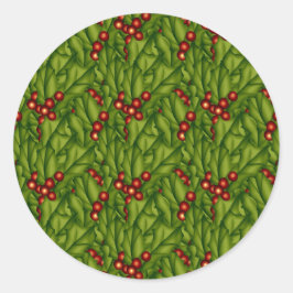 Adesivo Redondo Vinheta de Natal Green Berry