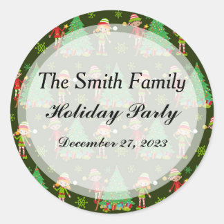 Adesivo Redondo Vinheta de Natal Personalizada