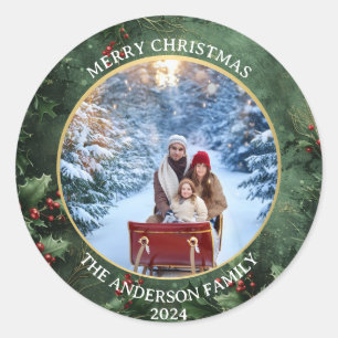 Adesivo Redondo Vinheta de Natal Personalizada