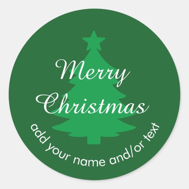 Adesivo Redondo Vinheta de Natal Personalizada Clássica Tradiciona (Frente)