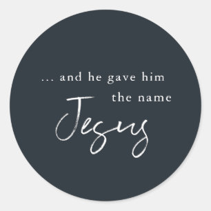 Adesivo Redondo Vinheta de Natal Religiosa